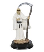 White Santa Muerte With Scythe Figurine 5.5&quot; Tall Bone Mother Angel Of P... - $25.79 CAD