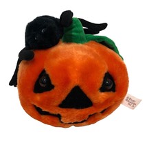Vintage Plush Creations Inc 1995 Pumpkin Plush &amp; Spider Jack o Lantern Halloween - £20.84 GBP