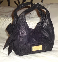 Exc Cond Valentino Garavani Hand Bag Shimmering Black Lacey Look Int Poc... - £166.04 GBP