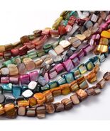 Z  Irregular dyed shell beads lot of 10 strands assorted colors ML6 - $14.24