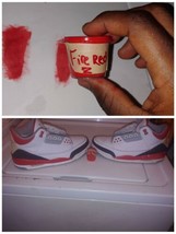  Jordan Retro 3 Fire Red 07 Paint Mix Using Angelus Paint 1/2oz Look at ... - $11.64