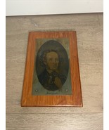 Music Composer Mendelssohn Toned 1970&#39;s Metal Plate on Wood - Young Mend... - $54.88 CAD