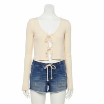 SO® Long Sleeve Cardigan ENGLISH CREME   Women&#39;s JR Sz L NWT MSRP$28 - $322.67 MXN