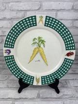 Tabletops Unlimited Fresh Vegetable Dinner Plate 10.75&quot;  Yellow Carrot Green Chk - £5.65 GBP