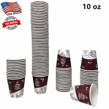 100 Pack 10oz Quality Disposable Paper for Hot Coffee &amp; Tea, Cups - USA ... - £20.52 GBP