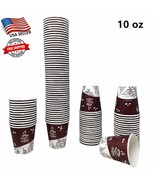 100 Pack 10oz Quality Disposable Paper for Hot Coffee &amp; Tea, Cups - USA ... - £20.11 GBP