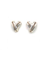 Tiffany &amp; Co Estate Earrings 14k Yellow Gold + Sterling Silver TIF830 - €330,53 EUR