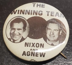 The Winning Team Nixon and Agnew campaign pin - Richard Nixon - Spiro Agnew - £6.68 GBP