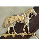 Vintage Brass Horse Key Holder (India) 6&quot; Wall Mounted Key Rack - NOS - $463.76 MXN