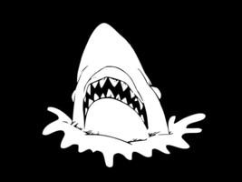 Shark Great White Jaws Vinyl Decal Car Window Wall Sticker Choose Size Color - £2.17 GBP+