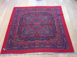 Scarf Italy 100% Polyester Size 45x46  Red and Multicolored - $20.33 CAD
