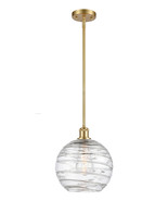 Mini Pendant Athens Deco Swirl 10&quot; Satin Gold Ballston 516-1S-SG-G1213-1... - $4,300.04 MXN