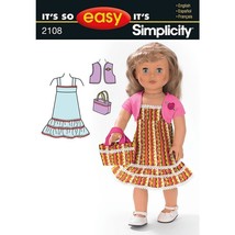 Simplicity Sewing Pattern 2108 Doll Clothes Purse Bolero fits American Girl 18&quot; - £4.22 GBP