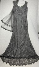 Montage Mon Cheri Lace Dress Rhinestone Event Gown Sz 14 Mother of Bride... - £148.38 GBP