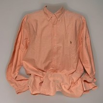 Ralph Lauren Shirt Mens XLT Tall Classic Fit Oxford Pony Button Down Peach - $40.20