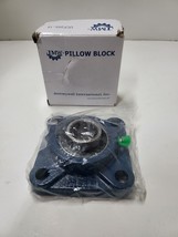 Jeremywell UCF205-16 Blue Solid Base 1&quot; Bore Flange Mounted Pillow Block... - $21.84