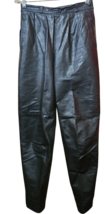 Vintage Black High Waisted Leather Pants Size 0 - £27.37 GBP