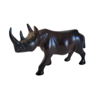 Vtg African Rhinoceros Rhino Carved Wooden Figure 5.5 inch Dark Ironwood... - $24.74