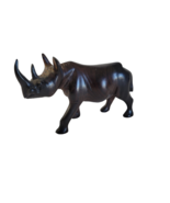 Vtg African Rhinoceros Rhino Carved Wooden Figure 5.5 inch Dark Ironwood... - €21,10 EUR
