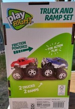 Play Right Monster Truck and Ramp Set - 2 Trucks with 2 Ramps Friction P... - $4.46