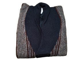 Mens Cardigan Jersey Big Neck Shawl Quilt Eco-Leather Urban Wear Pockets... - £96.92 GBP