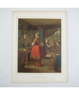 Antique 1862 Color Lithograph Peasant Woman German Pyritz Weizacker Cost... - £39.95 GBP