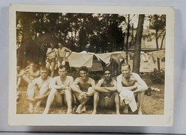 WWII Soldiers in Swimsuits Snapshot Photograph A107 - £13.25 GBP