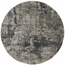 8 Grey Round Abstract Power Loom Stain Resistant Area Rug - €409,13 EUR