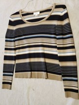 Ann Taylor Loft Womens Striped Multicolor Round Neck Pullover Size Small Sweater - £6.24 GBP