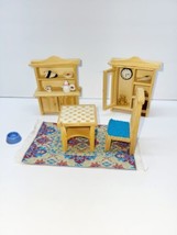 Cute Wooden Dollhouse Furniture Mini Cupboard With Fixed Kitchen Items R... - £20.93 GBP