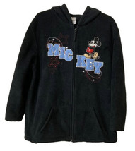 Disney Fleece Jacket Womens 1X (16W) Black Mickey Mouse Full Zip Hooded ... - £17.07 GBP