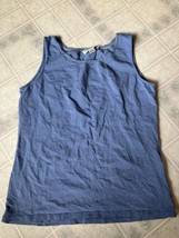 Vtg Pendleton Womens Tank Top Light blue Chiffon Inset Size Medium Wide Strap - £17.90 GBP