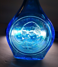 Wheaton Charles Evans Hughes Blue Carnival Glass Bottle Retro 1971 Vintage - $18.24