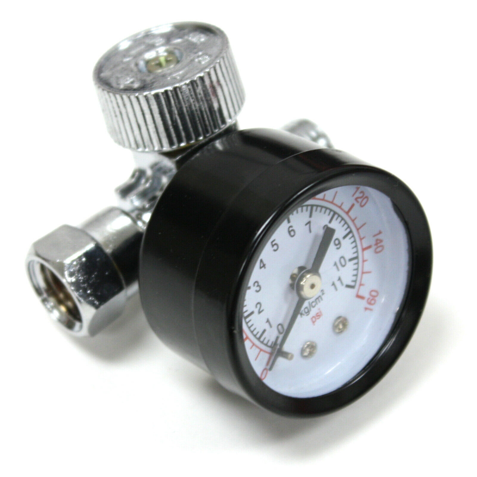 Inline Air Pressure Regulator With Gauge Brass Construction 160 Psi New