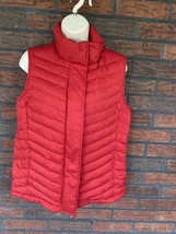 Red Goose Down Feather Puffer Vest Medium Sleeveless Jacket Zipper Snap ... - £22.02 GBP