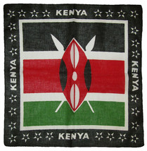 22&quot;x22&quot; Kenya Country 100% Cotton Bandana Bandanna - £11.00 GBP