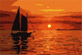 Pepita Needlepoint Canvas: Sunset Sailboat Silhouette, 12&quot; x 8&quot; - £70.39 GBP+