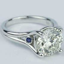 3.25Ct Round Real Moissanite Solitaire Engagement Ring 925 Silver Summer Sale - £104.91 GBP