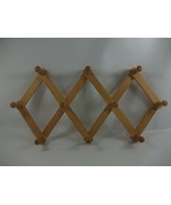 10 Peg Wooden Expandable Accordion Hat Mug Jewelry Hanger Vintage Hangin... - $15.78