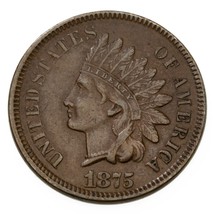 1875 1C Indien Cents En XF État, Marron Couleur, Beau Détail pour Grade - $157.41