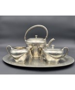 Vintage Pewter WALLACE Tea pot with sugar bowl and creamer RARE - $1,747.63 MXN