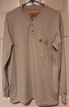 Wrangler Riggs FR Fire Resistant Gray Long Sleeve Henley Shirt Mens XL - £15.22 GBP