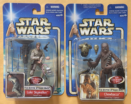 Star Wars Saga TESB 2 Fig Lot 2002 Collection 1 Luke Skywalker 29 &amp; Chewbacca 38 - £21.89 GBP