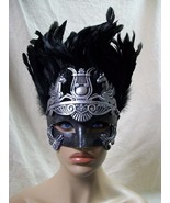 Black Silver Caesar Augustus Mask Feathers Roman Greek God Goddess King ... - €16,80 EUR