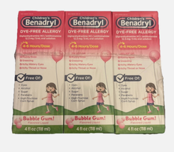 3x 1/27 Children's Benadryl Dye-Free Allergy Relief Liquid + 12.5 mg Dip... - $18.80