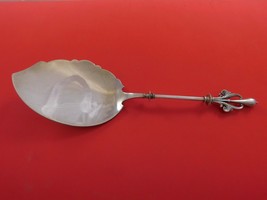 Art Silver c. 1860-1883 Sterling Silver Ice Cream Server 3D Lotus Handle 10 3/4&quot; - £378.11 GBP