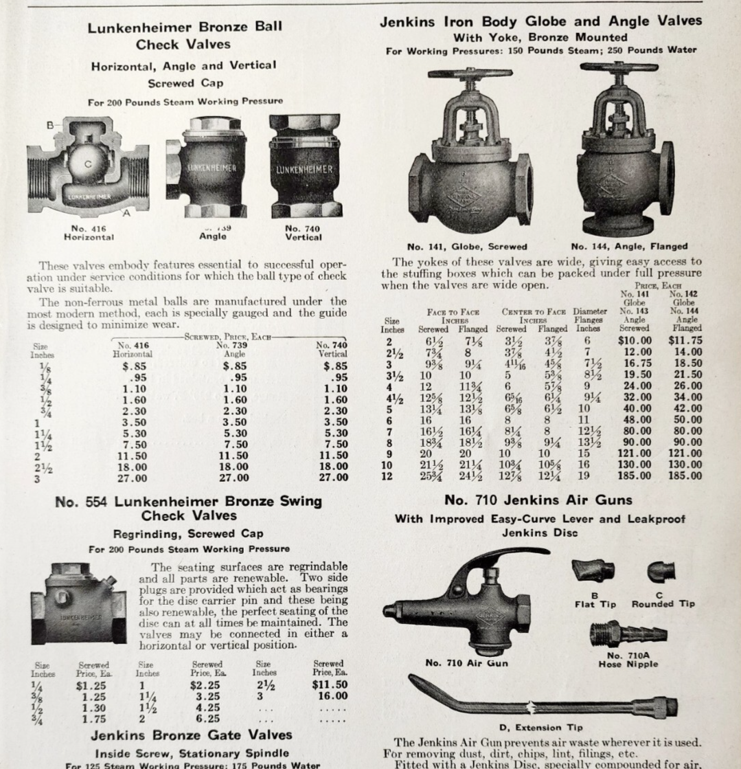 1922 Check Angle Pressure Valves Advertisement NT Bushnell Tool Catalogu... - $24.99