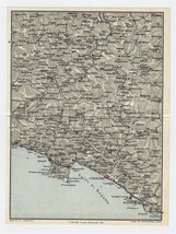1927 Original Vintage Map Of Vicinity Of Rapallo Recco Chiavari / Liguria Italy - £16.94 GBP