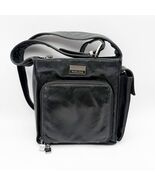 PERLINA Leather New York  Crossbody Shoulder Organizer Black Handbag Pur... - $55.00