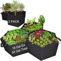 Large Fabric Raised Garden Bed Outdoor Planter Raised Beds 3 Hexagonal Grids wit - £36.26 GBP